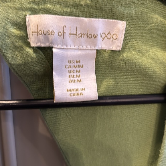 House of Harlow 1960 100% linen mini green dress - Picture 3 of 6